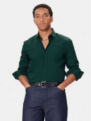 HUGO Koszula Kenno 50289499 Zielony Slim Fit. Zielone koszule męskie Hugo, m, bez wzorów, z bawełny, bez kołnierzyka, bez ramiączek. Za 319.99 zł.