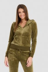 JUICY COUTURE Damska zielona bluza Robertson Gold. Zielone bluzy damskie Juicy Couture, s, bez wzorów, z elastanu. W wyprzedaży za 372.99 zł.
