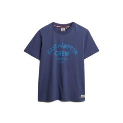 Koszulka damska Superdry Beach Club. Niebieskie t-shirty damskie Superdry., xs, bez wzorów, z materiału, eleganckie, bez kołnierzyka. Za 196.95 zł.