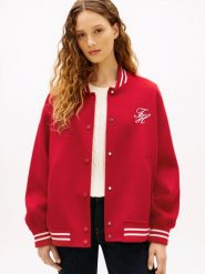 Tommy Hilfiger wełniana kurtka bomber Kobiety czerwony, 38. Czerwone kurtki damskie Tommy Hilfiger, bez wzorów, z wełny, bez kaptura. Za 749.95 zł.