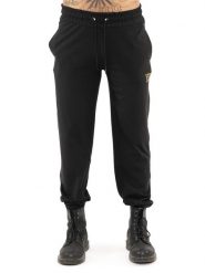 Spodnie dresowe z bawełna z sznurek regulacyjny na co dzień. Czarne spodnie sportowe męskie LEONE 1947 APPAREL, xl, bez wzorów, z bawełny, na fitness i siłownię. Za 193.66 zł.
