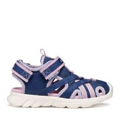 Sandały Geox. Niebieskie sandały dziewczęce Geox, bez zapięcia. Za 239.99 zł.