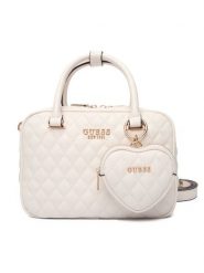 Guess Torebka Atabey HWQG98 94050 Écru. Torebki do ręki damskie Guess, z aplikacjami, ze skóry, bez dodatków. Za 639.99 zł.