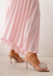 Ciemnobeżowe Eleganckie Sandały Transparentne VICES na Szpilce z Kokardą z Cyrkoniami Pirera. Brązowe sandały damskie Born2be, bez wzorów, bez obcasa, na obcasie, bez zapięcia. Za 119.99 zł.