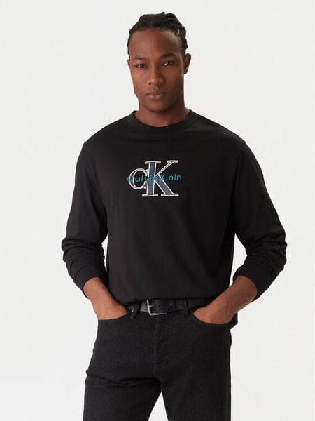 Calvin Klein Jeans Bluza LV04RE257G Czarny Regular Fit. Czarne bluzy męskie Calvin Klein Jeans, m, bez wzorów, z bawełny, bez kaptura. Za 215.99 zł.