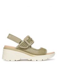 Hispanitas Sandały HV264636 C001 Zielony. Zielone sandały damskie Hispanitas, bez wzorów, z materiału, bez obcasa, na płaskiej podeszwie, bez zapięcia. Za 609.99 zł.