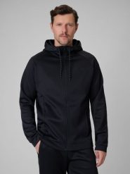 4F Bluza treningowa regular szybkoschnąca męska - czarna M. Czarne bluzy męskie 4f, m, bez wzorów, bez kaptura. Za 199.99 zł.