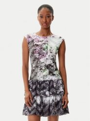 Desigual Sukienka codzienna Grey Lacroix 25WWVK07 Kolorowy Regular Fit. Szare sukienki damskie Desigual, na co dzień, s, bez wzorów, z syntetyku, bez kołnierzyka, bez ramiączek, proste. Za 439.99 zł.