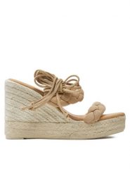 Manebi Espadryle Hamptons Two Braided Bands Wedge Espadrilles M 1.1 WE Beżowy. Brązowe sandały damskie Manebi, bez wzorów, ze skóry, bez obcasa, bez zapięcia. Za 529.99 zł.