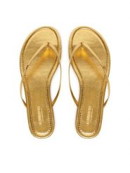 LAUREN RALPH LAUREN Japonki 802959563001 Złoty. Żółte klapki damskie Lauren Ralph Lauren, bez wzorów, z syntetyku, bez obcasa. Za 379.99 zł.