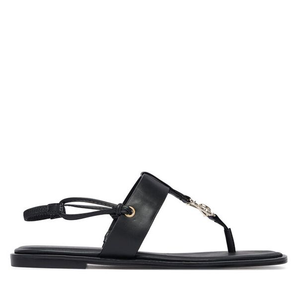 Sandały Calvin Klein. Czarne sandały damskie Calvin Klein, bez wzorów, bez obcasa, na płaskiej podeszwie, bez zapięcia. Za 285.99 zł.