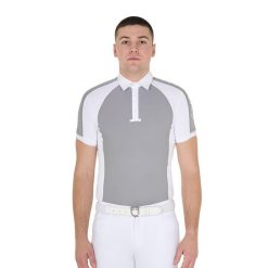 Męska koszulka polo slim fit z czterema guzikami. Szare koszulki polo męskie EQUESTRO, na lato, l, bez wzorów, z bawełny, bez ramiączek. Za 238.90 zł.