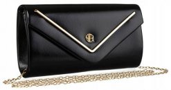 Kopertówka damska Rovicky R-XS015 czarna. Czarne kopertówki damskie ROVICKY, bez wzorów, z materiału, eleganckie, bez dodatków. Za 49.99 zł.