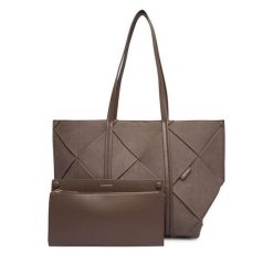 Torebka Calvin Klein. Brązowe torebki do ręki damskie Calvin Klein, bez wzorów, bez dodatków. Za 699.99 zł.