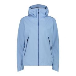Damska wodoodporna kurtka z kapturem CMP. Niebieskie kurtki sportowe damskie CMP, bez wzorów, z kapturem, trekkingowe. Za 418.40 zł.