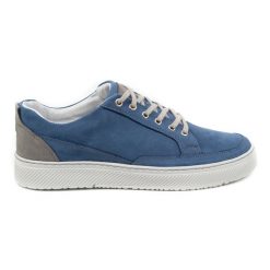 Olivier Buty Męskie skórzane Sneakers 950MA niebieskie. Niebieskie półbuty na co dzień męskie na jesień, z jeansu, sportowe, bez zapięcia. Za 351.82 zł.