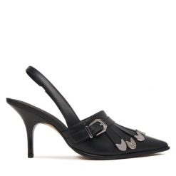 Szpilki PINKO. Czarne szpilki damskie Pinko, bez wzorów, bez obcasa, bez zapięcia. Za 1,119.00 zł.