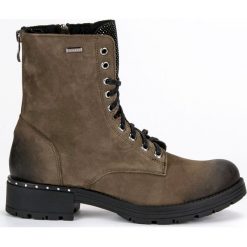Zielone Sznurowane Botki Workery VINCEZA. Zielone botki damskie VINCEZA, na jesień, z tworzywa sztucznego, bez obcasa, na obcasie, bez zapięcia. W wyprzedaży za 309.00 zł.