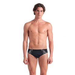 Slipy pływackie męskie arena Poseidonia Swim Briefs. Czarne kąpielówki męskie Arena, m, bez wzorów, do pływania. Za 191.00 zł.