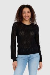 GUESS Czarny sweterek dzianinowy w monogram guess. Czarne swetry damskie Guess, s, z aplikacjami, z dzianiny, bez kołnierzyka, bez ramiączek, bez kaptura. W wyprzedaży za 279.99 zł.