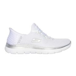 Buty SKECHERS SLIP-INS SUMMITS - DIAMOND DREAM Biały. Białe trampki i tenisówki damskie Skechers, bez wzorów, z materiału, bez zapięcia. Za 342.99 zł.