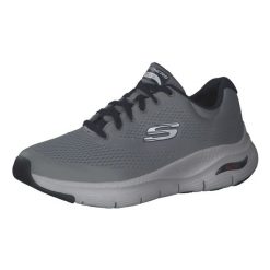 Buty sportowe Sneakersy męskie, Arch Fit. Szare buty sportowe męskie Skechers, bez zapięcia, trekkingowe. Za 399.99 zł.
