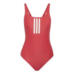 Kostium kąpielowy jednoczęściowy z V-kształtnym plecami dla kobiet adidas. Białe kostiumy jednoczęściowe damskie Adidas, bez wzorów, z materiału, eleganckie, na fitness i siłownię. Za 177.80 zł.