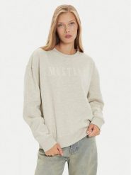 Mustang Bluza Lindsey 1015262 Szary Regular Fit. Szare bluzy damskie Mustang, bez wzorów, z bawełny, bez kaptura. Za 149.99 zł.