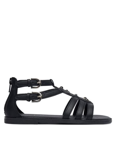 Geox Sandały Jr Sandal Karly J6535D 000BC C9258 S Czarny. Czarne sandały dziewczęce Geox, ze skóry, bez zapięcia. Za 238.99 zł.