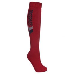 Skarpety Narciarskie Dla Dorosłych Unisex Tech Luxury Merino Wool Blend. Czerwone skarpety damskie Trespass, bez wzorów, z materiału. Za 39.99 zł.
