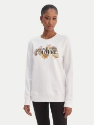 Versace Jeans Couture Bluza 80HAIE02 CF00E Biały Regular Fit. Białe bluzy damskie Versace Jeans Couture, xs, bez wzorów, z bawełny, bez kaptura. Za 1,029.00 zł.