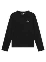 EA7 Emporio Armani Bluzka 7G000138 AF10373 MC001 Czarny Regular Fit. Czarne bluzki dla dziewczynek EA7 Emporio Armani, bez wzorów, z bawełny, bez ramiączek. Za 214.99 zł.