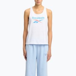 Koszulka Reebok Identity Big Logo Tank. Białe koszulki sportowe damskie REEBOK FITNESS, bez wzorów, na fitness i siłownię. Za 59.99 zł.