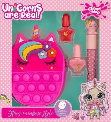 CHLAPU CHLAP Unicorns Zestaw dziecięcy z torebką, lakierami do paznokci i błyszczykiem do ust. Torby i plecaki dziecięce Chlapu Chlap, z lakierowanej skóry. Za 37.32 zł.