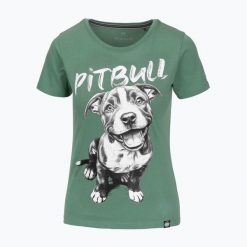 Koszulka damska Pitbull Puppy 2. Zielone koszulki sportowe damskie PITBULL, m, bez wzorów, z bawełny, bez kołnierzyka, bez ramiączek. Za 56.99 zł.