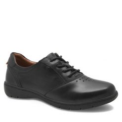 Półbuty Go Soft. Czarne półbuty damskie GO SOFT, bez wzorów, ze lnu, bez obcasa, na płaskiej podeszwie, bez zapięcia. Za 199.99 zł.