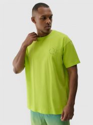 4F T-shirt oversize z nadrukiem męski - zielony XL. Zielone koszulki sportowe męskie 4f, m, bez wzorów, z bawełny, klasyczne, bez kołnierzyka. W wyprzedaży za 39.99 zł.