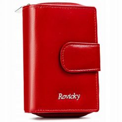 Portfel skórzany Rovicky R-RD41-GCL czerwony. Czerwone portfele damskie ROVICKY, bez wzorów, ze skóry. Za 69.00 zł.