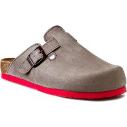 Klapki DR. BRINKMANN - 600353 Grau. Szare klapki damskie Dr. Brinkmann, z nubiku. W wyprzedaży za 159.00 zł.