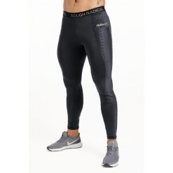 Legginsy do biegania męskie Rough Radical Stone Long z kieszonką. Czarne legginsy sportowe męskie ROUGH RADICAL, m, bez wzorów, do biegania. W wyprzedaży za 144.42 zł.
