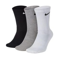 Amortyzowane Skarpety Do Butów Unisex Dla Dorosłych (zestaw 3 Sztuk). Czarne skarpety męskie Nike, bez wzorów, z bawełny. Za 155.99 zł.
