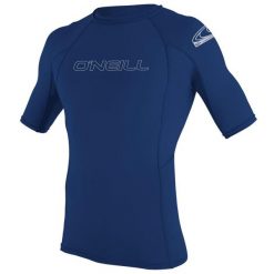 Koszulka do pływania męska O'Neill Basic Skins Rash Guard. Niebieskie koszulki sportowe męskie O'Neill, m, bez wzorów, bez kołnierzyka, bez ramiączek, do pływania. Za 177.00 zł.
