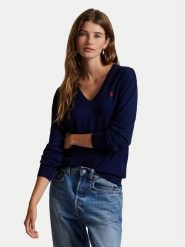 Polo Ralph Lauren Sweter 211972105005 Granatowy Regular Fit. Niebieskie swetry damskie Polo Ralph Lauren, l, bez wzorów, z bawełny, bez kołnierzyka, bez ramiączek, bez kaptura. Za 819.99 zł.