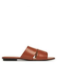 Calvin Klein Klapki Flat Slide - Lth 2 Straps HW0HW02365 Brązowy. Brązowe klapki damskie Calvin Klein, bez wzorów, ze skóry, bez obcasa. Za 309.99 zł.