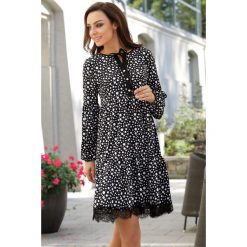 Sukienka trapezowa z koronką l288. Białe sukienki damskie marki Lemoniade, w koronkowe wzory, z koronki, eleganckie. Za 179.00 zł.