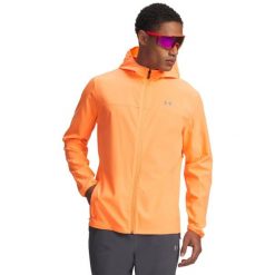 Kurtka wodoodporna Under Armour Velociti Pro Storm męska (Pomarańczowa). Brązowe kurtki męskie Under Armour, m, bez wzorów, z materiału, z kapturem. Za 468.40 zł.