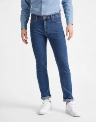 LEE Rider MĘSKIE SPODNIE JEANSOWE MID STONE L701MG44 112117619. Spodnie materiałowe męskie Lee, l, bez wzorów, z jeansu. Za 229.99 zł.