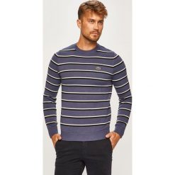 Lacoste - Sweter. Niebieskie swetry damskie Lacoste, l, bez wzorów, z bawełny, bez kołnierzyka. Za 579.90 zł.