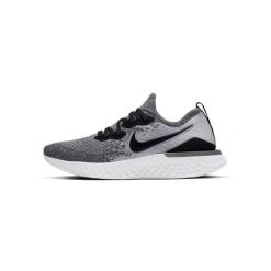 Buty do chodzenia damskie Nike Epic React Flyknit 2. Szare obuwie sportowe damskie Nike, bez wzorów, z materiału, do biegania. Za 456.85 zł.