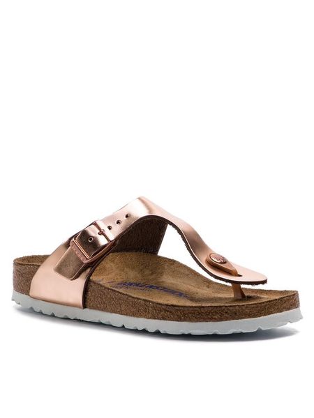 Birkenstock Japonki Gizeh Bs 1005049 Różowy. Czerwone klapki damskie Birkenstock, bez wzorów, ze skóry, bez obcasa. Za 379.99 zł.